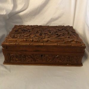 Beautifully Handcrafted Wooden Keepsake Jewelry Box Great Boho Look